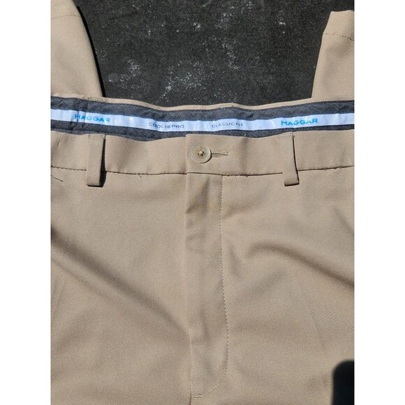 Haggar Other - Haggar Cool 18 Pro Classic Fit Dress Pants Men's 42x29 Khaki Tan 100% Polyester